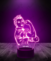 lampka_3d_led_plexido_prezent_na_dzień_kobiet_girl_power