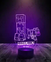 Lampka LED 3D Plexido Minecraft Creeper
