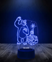 Lampka LED 3D Plexido Masza i Niedźwiedź