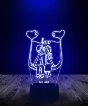 Lampka LED 3D Plexido Zakochani Para na Bujaczce - 3