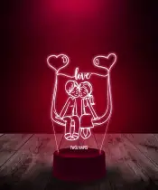 Lampka LED 3D Plexido Zakochani Para na Bujaczce - 1