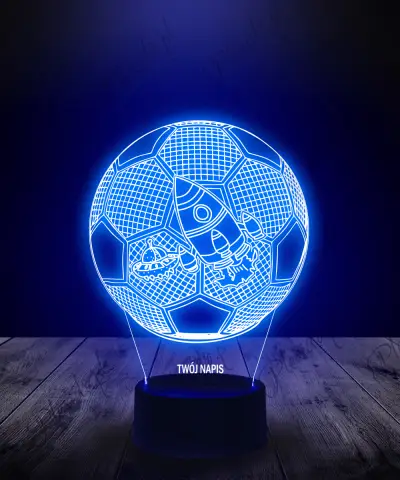 Lampka LED 3D Plexido Piłka Nożna W Kosmosie - 1