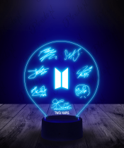 Lampka LED 3D Red BTS Autografy