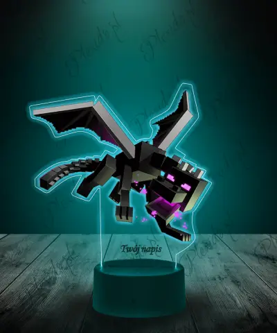Lampka LED Plexido z Nadrukiem Minecraft Smok Kresu