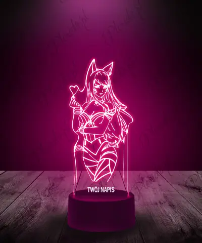 Lampka LED 3D Plexido League of Legends Ahri Serce