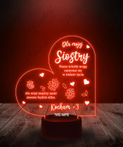 Lampka LED 3D Plexido Prezent dla Siostry Serce