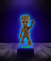 Lampka LED 3D Plexido z Nadrukiem Strażnicy Galaktyki Groot