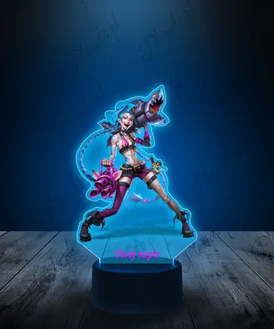 Lampka LED Plexido z Nadrukiem League of Legends Jinx Broń