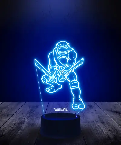 Lampka LED 3D Plexido Wojowniczy Żółw Ninja