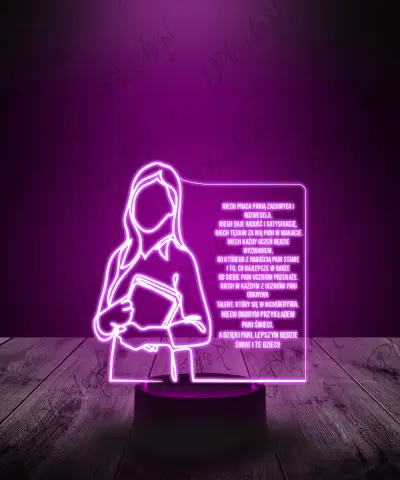 Lampka LED 3D Plexido Prezent dla Nauczycielki Życzenia