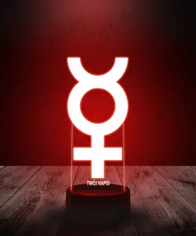 Lampka LED 3D Plexido Planeta Merkury Symbol