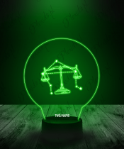 Lampka LED 3D Plexido Znak Zodiaku Waga