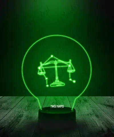 Lampka LED 3D Plexido Znak Zodiaku Waga