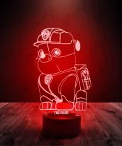 Lampka LED 3D Plexido Psi Patrol Rubble Budowniczy