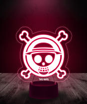 Lampka LED 3D Plexido Monkey Luffy One Piece Czaszka