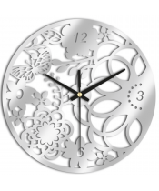 Zegar Ścienny do Salonu Plexido Biały Kwiatowy - 1