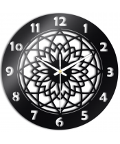 Zegar Ścienny do Salonu Plexido Czarny Kwiat - 1