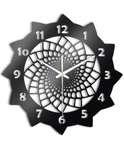 Zegar Ścienny do Salonu Plexido Czarny Spirala - 1