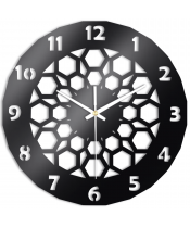 Zegar Ścienny do Salonu Plexido Czarny Kwiat Ażurowy - 1