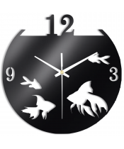 Zegar Ścienny do Salonu Plexido Czarny Akwarium - 1