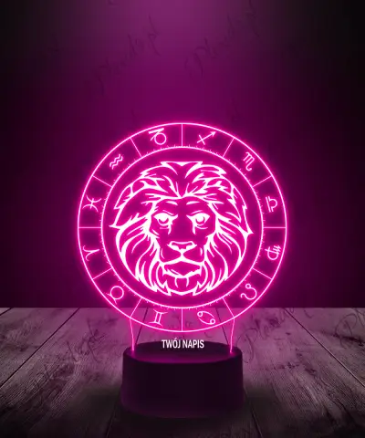 Lampka LED 3D Plexido Piąty Znak Zodiaku Lew - 1
