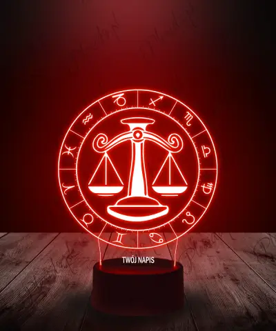 Lampka LED 3D Plexido Siódmy Znak Zodiaku Waga - 1