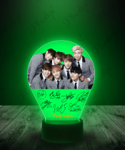 Lampka LED 3D Plexido z Nadrukiem BTS Autografy - 2