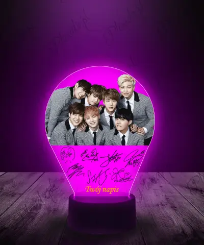 Lampka LED 3D Plexido z Nadrukiem BTS Autografy - 1