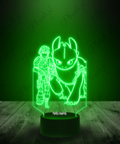 Lampka LED 3D Plexido Szczerbatek i Czkawka - 2