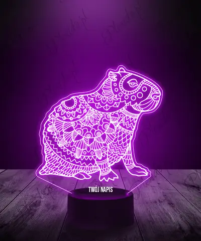 Lampka LED 3D Plexido Kapibara Mandala
