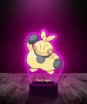 Lampka LED 3D Plexido UV Pokemon Makuhita z Nadrukiem - 3