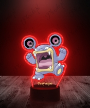 Lampka LED 3D Plexido UV Pokemon Loudred z Nadrukiem - 3