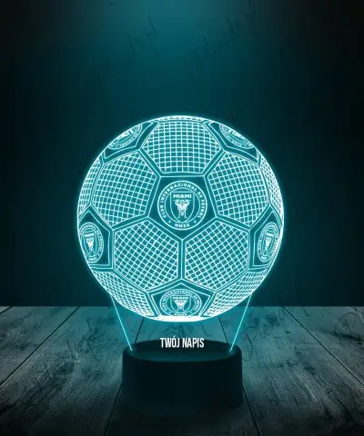 Lampka LED 3D Plexido z Nadrukiem Piłka Nożna Klub Inter Miami CF - 1