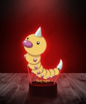 Lampka LED 3D Plexido z Nadrukiem UV Pokemon Weedle - 3