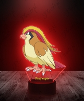 Lampka LED 3D Plexido z Nadrukiem UV Pokemon Pidgey - 3