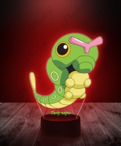 Lampka LED 3D Plexido z Nadrukiem UV Pokemon Caterpie - 2