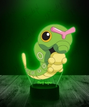 Lampka LED 3D Plexido z Nadrukiem UV Pokemon Caterpie - 3