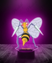 Lampka LED 3D Plexido z Nadrukiem UV Pokemon Beedrill - 2
