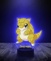 Lampka LED 3D Plexido z Nadrukiem UV Pokemon Sandshrew - 2