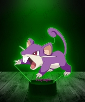 Lampka LED 3D Plexido z Nadrukiem UV Pokemon Rattata - 2