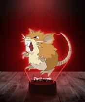 Lampka LED 3D Plexido z Nadrukiem UV Pokemon Raticate - 2
