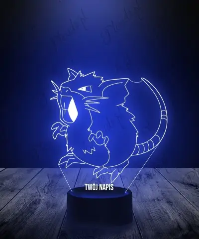 Lampka LED 3D Plexido Pokemon Raticate - 1