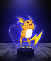 Lampka LED 3D Plexido z Nadrukiem UV Pokemon Raichu - 3