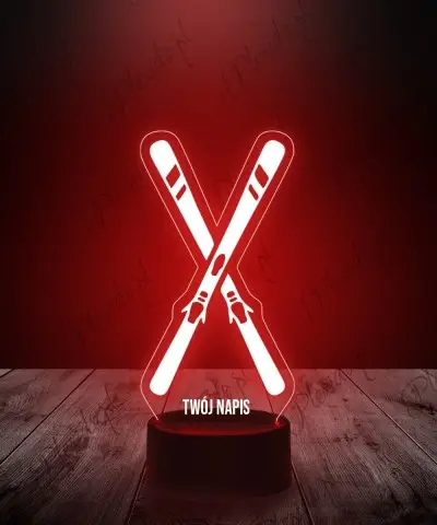 Lampka LED 3D Plexido Narciarstwo Narty - 1