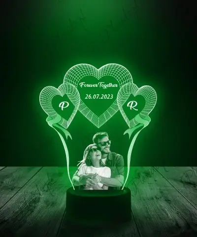 Lampka LED 3D Plexido Serduszka Twoje Zdjęcie - 1