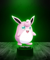 Lampka LED 3D Plexido z Nadrukiem UV Pokemon Wigglytuff - 3