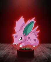 Lampka LED 3D Plexido z Nadrukiem UV Pokemon Nidoran - 3