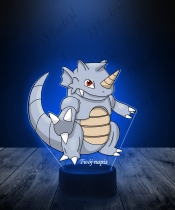 Lampka LED 3D Plexido z Nadrukiem UV Pokemon Rhydon - 2
