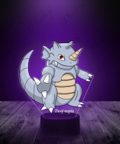 Lampka LED 3D Plexido z Nadrukiem UV Pokemon Rhydon - 3
