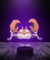 Lampka LED 3D Plexido z Nadrukiem UV Pokemon Krabby - 3